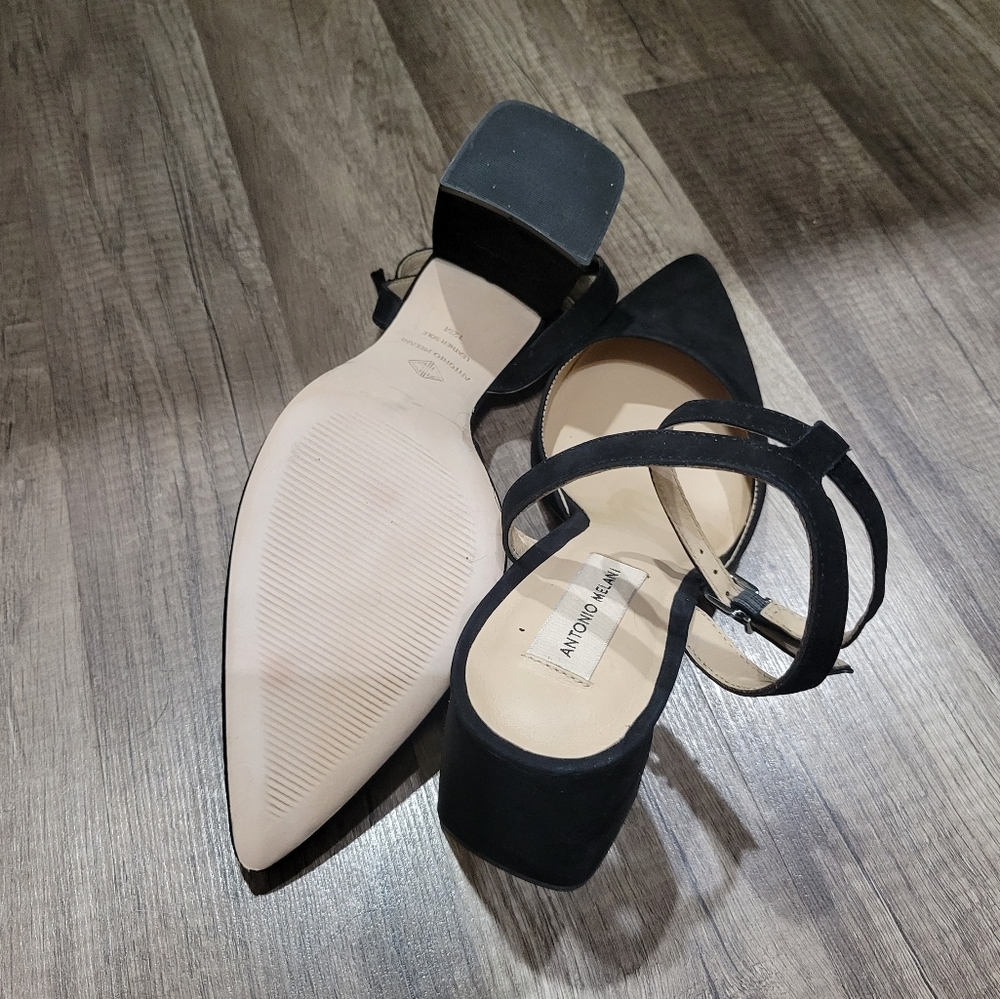 ANTONIO MELANI Black Ankle Strap Heels - Picture 6 of 7